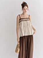 Lace Trim Striped Cami