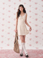 Floral Leopard Lace Slip Dress
