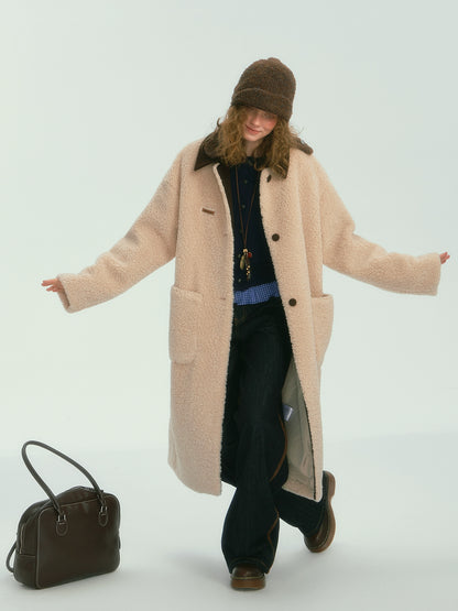 Colorblock Collar Sherpa Coat