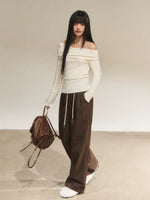 Vintage Polka Dot Straight-Leg Pants