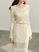 Beige Knitted Lightweight Cardigan