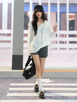 White Henley Cover Up