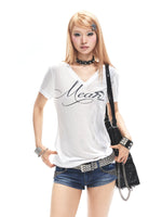 Asymmetric Letter Print T-Shirt
