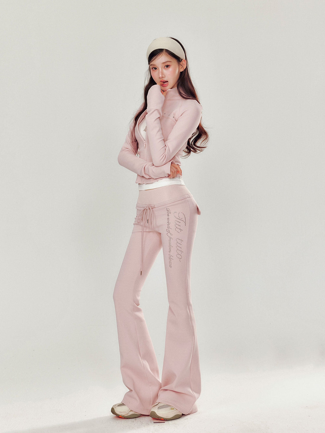 High Collar Slim Fit Sports Hoodie &amp; Pant Set