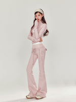 High Collar Slim Fit Sports Hoodie & Pant Set
