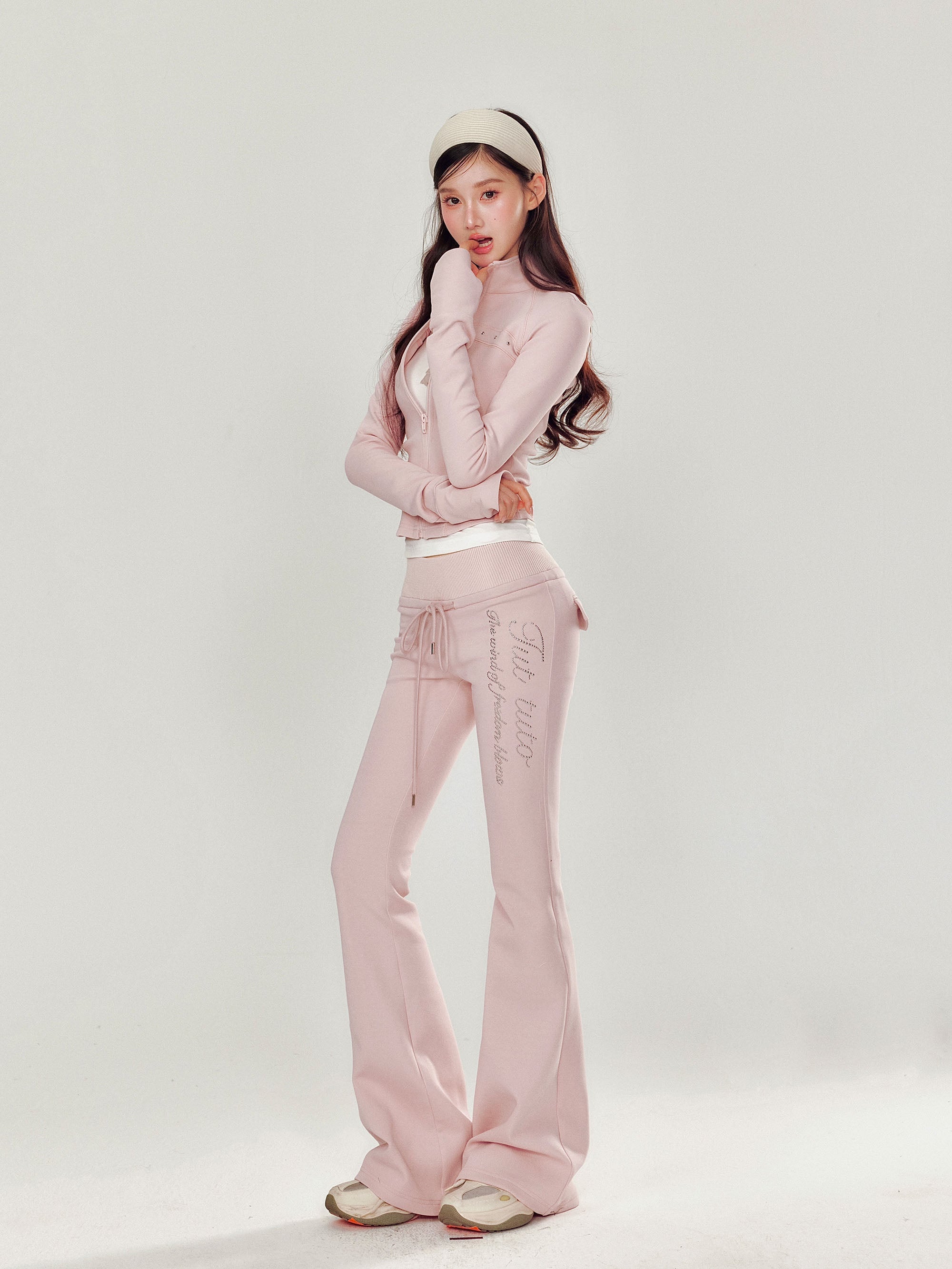 High Collar Slim Fit Sports Hoodie &amp; Pant Set