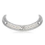 Retro Woven Pearl Buckle Bead Choker