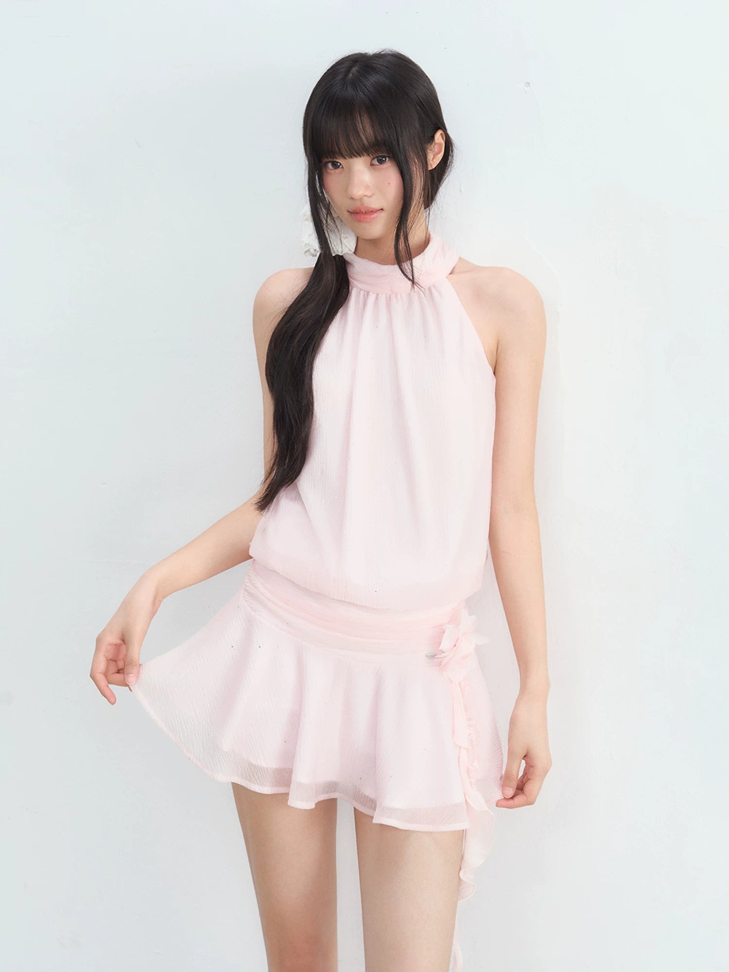 Textured Halter Dress