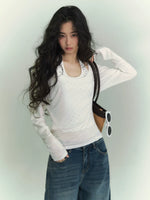 Polka Dot Layered Contrast Tee Set