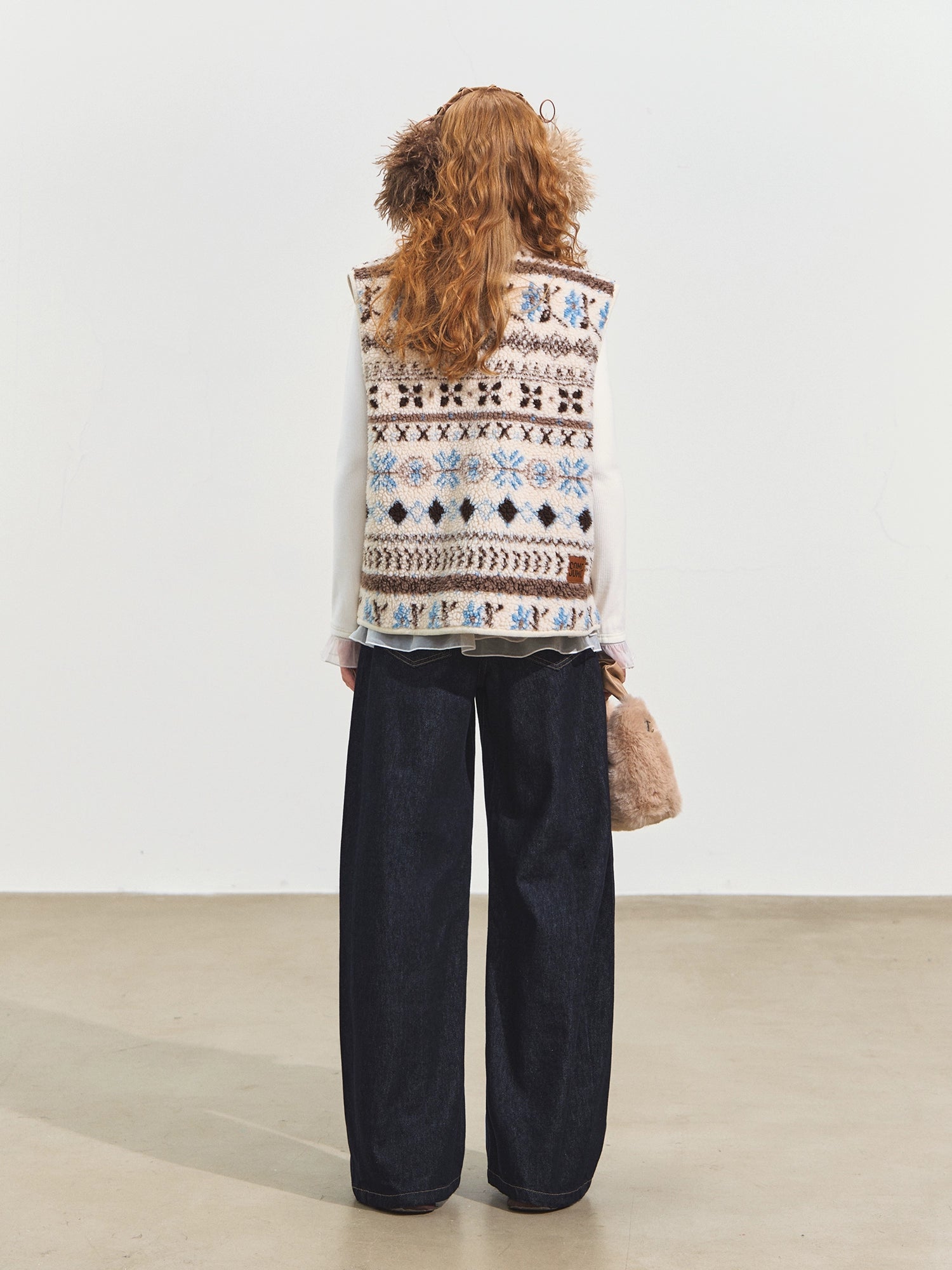 Fair Isle Patterned Fleece Vest