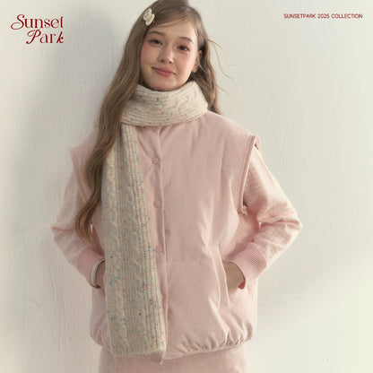 Speckled Cable Wool Scarf