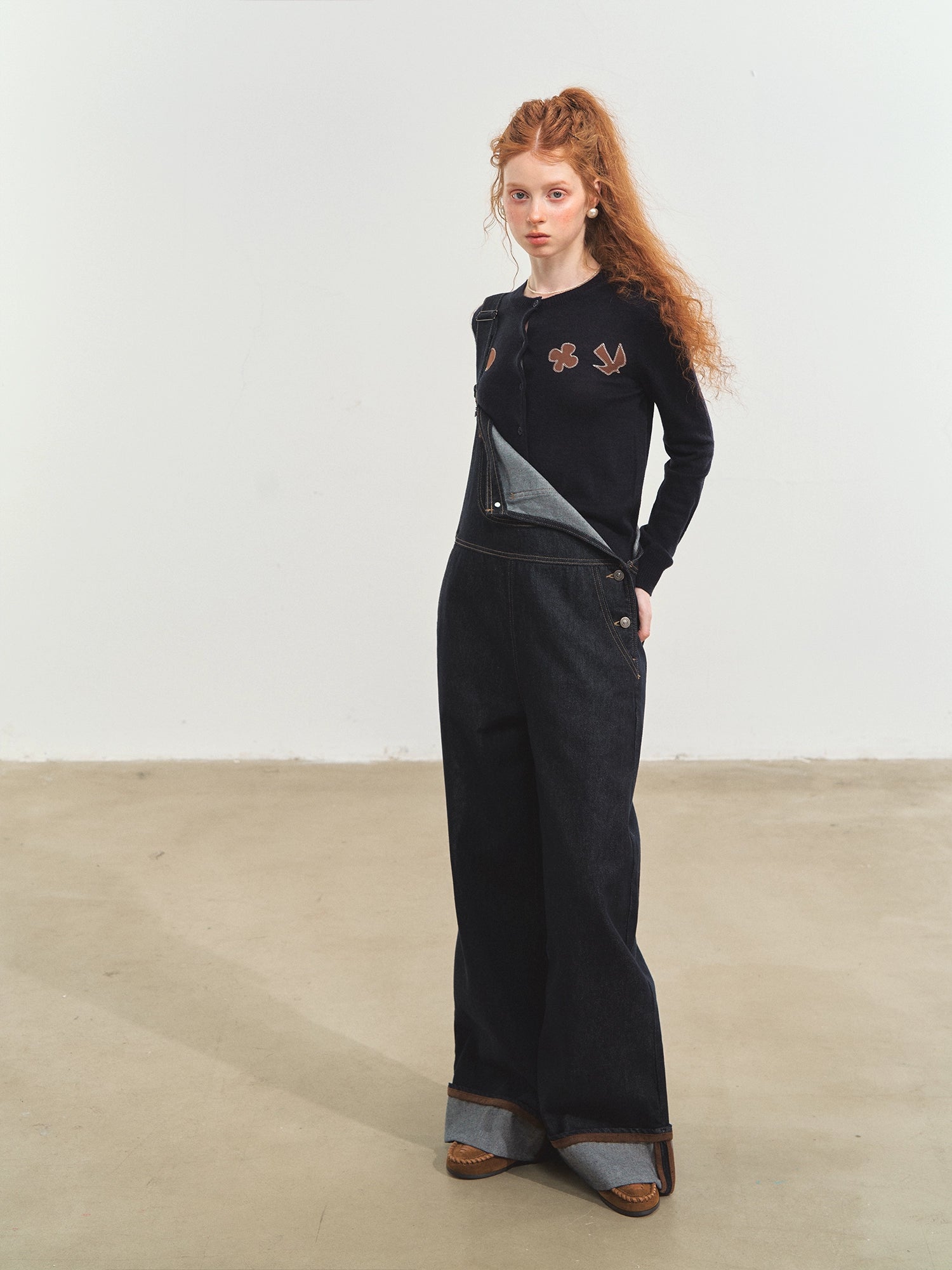 Raw Denim Cuffed Overalls