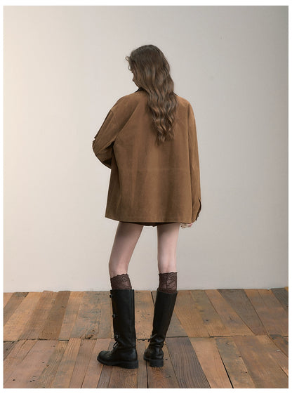 Brown Embellished Pocket Jacket