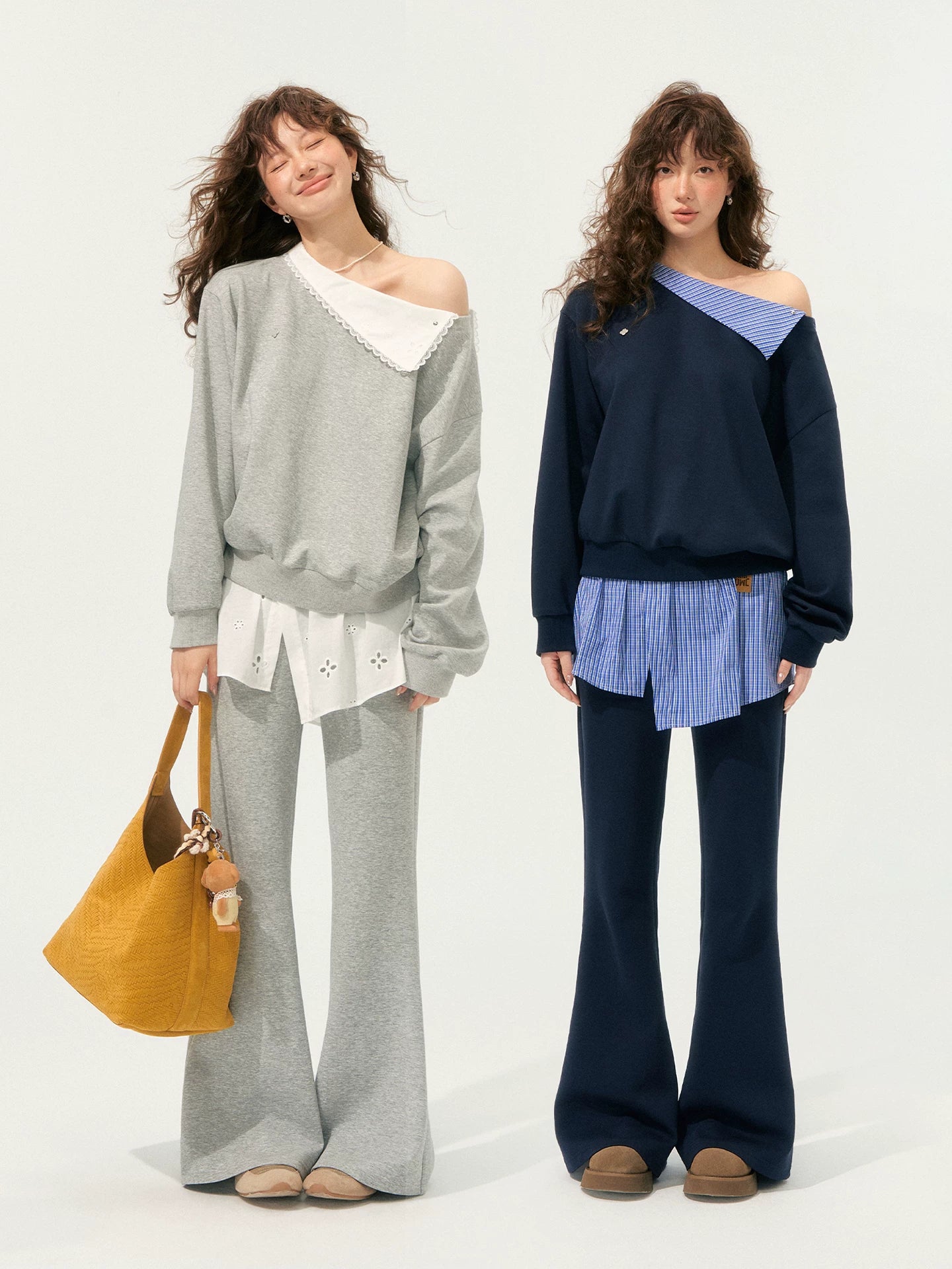Detachable Collar Sweatshirt Set