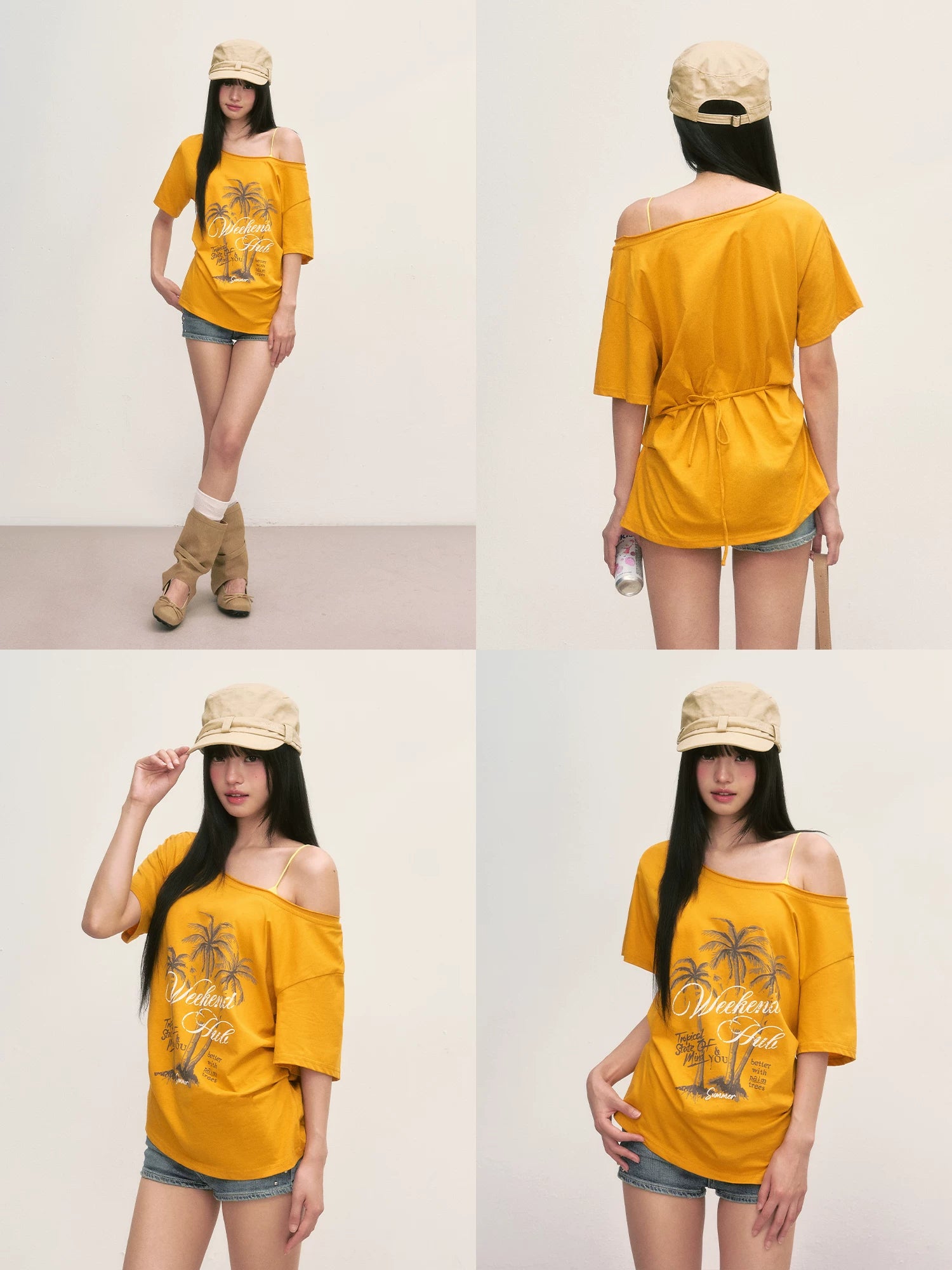 Printed Off-Shoulder Tee
