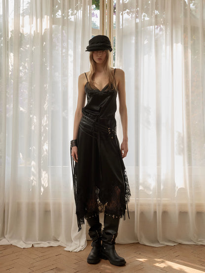 Lace Patchwork Slip Dress