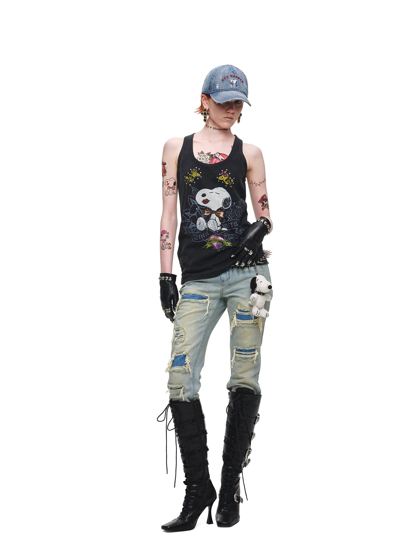 Distressed Slim Straight Jeans