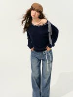 Lace Printed Wide-Leg Jeans