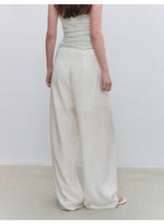 White Lace Overlay Wide Pants