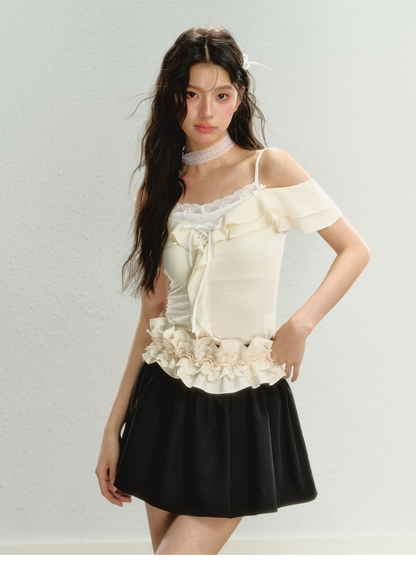 Lace 2-in-1 Knit T-Shirt