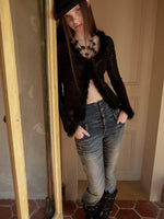Sequin Knit V-neck Cardigan