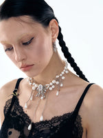 Bow Pearl Drop Necklace