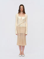 Beige Wool-Knit Mermaid Skirt