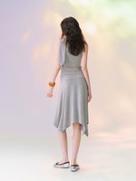 Draped Tie Top Skirt Set
