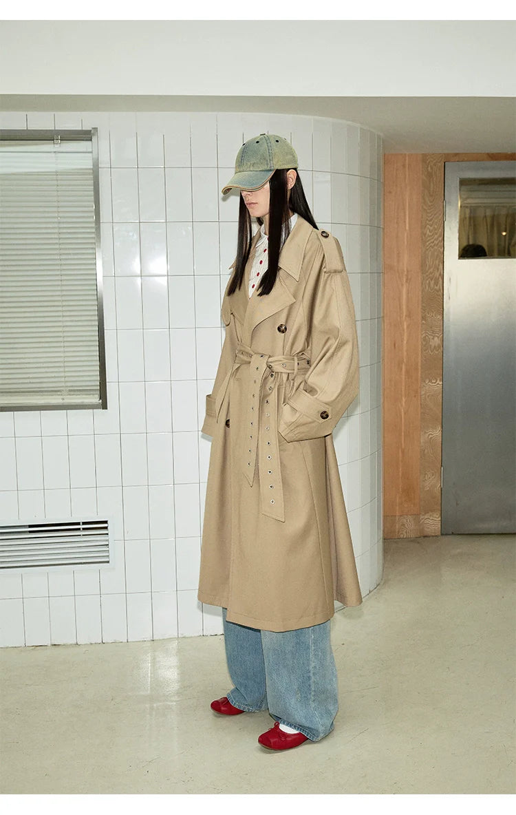Khaki Double-Breasted Coat