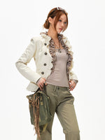 Frayed Cropped Jacket