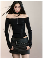 Rib Knit Off-Shoulder Two-Way Top