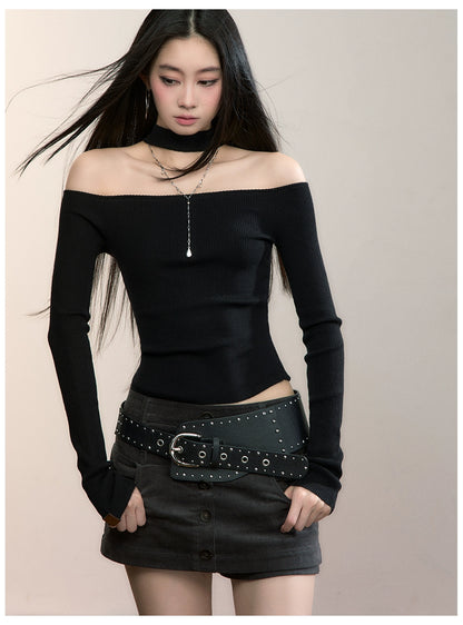 Rib Knit Off-Shoulder Two-Way Top