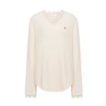 Cream V-Neck Knit Set