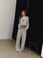 Letter Print Wide Leg Pants