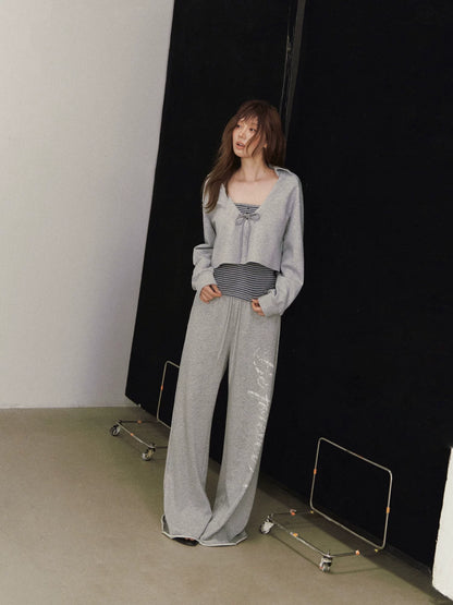 Letter Print Wide Leg Pants