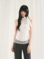 White Star Printed Halter Top