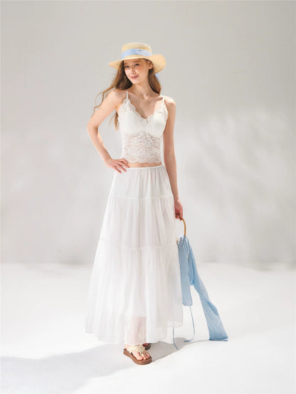 Pearl Texture Tiered Skirt