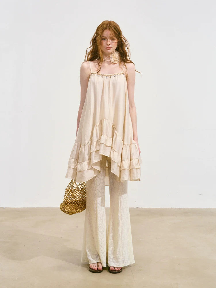 Strappy Ruffled Sexy Top &amp; Pants Set