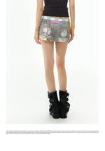 DeD-moji Graphic Knit Low-Rise Mini Skirt