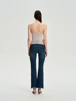 Beaded Strap Lace Splicing Acetate Cami Top