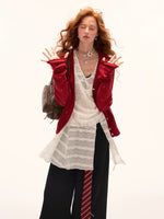 Layered V-Neck Sheer Long Sleeve Top