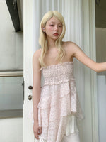 Floral Strapless Ruffle Mini Dress