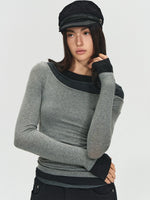 Lyocell Wool Colorblock Layered Base Top