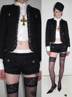 Scallop Collar Crop Shirt