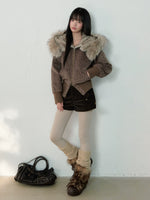 Korean Retro Leopard Wool Hooded Jacket