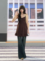 Brown Cami A-line Dress