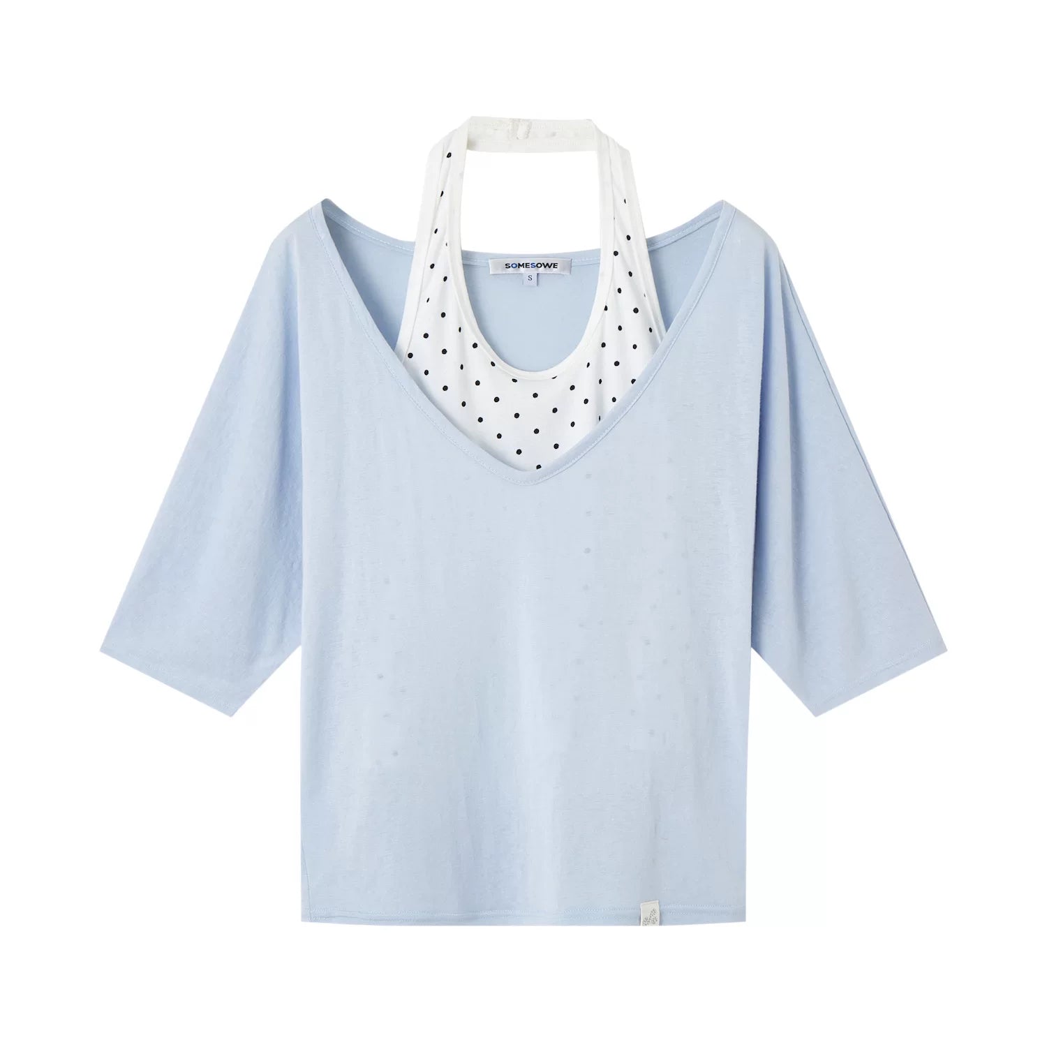 Sheer Layering Half Sleeve T-shirt