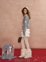 Asymmetric Lapel Star Sweater