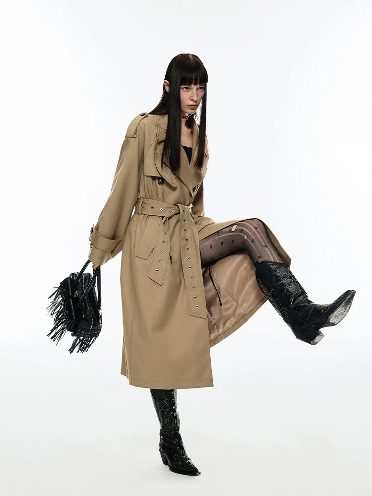 Khaki Double-Breasted Coat