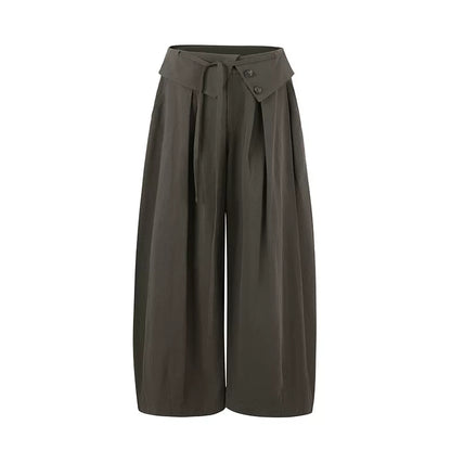 Lyocell Cotton Wide-Leg Casual Pants